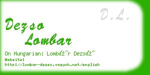 dezso lombar business card